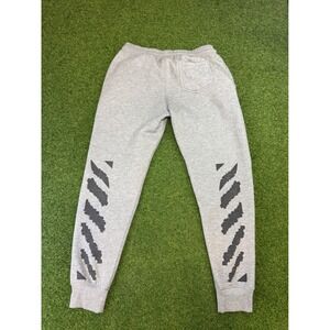 Off-White Mens Diagonal Spray Stripe Joggers Heather Gray Sweatpants XL